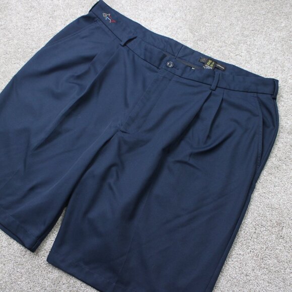 Greg Norman Short Mens 40 Blue Golf Pleated 100% Polyester Athleisure Athletic - Picture 2 of 11